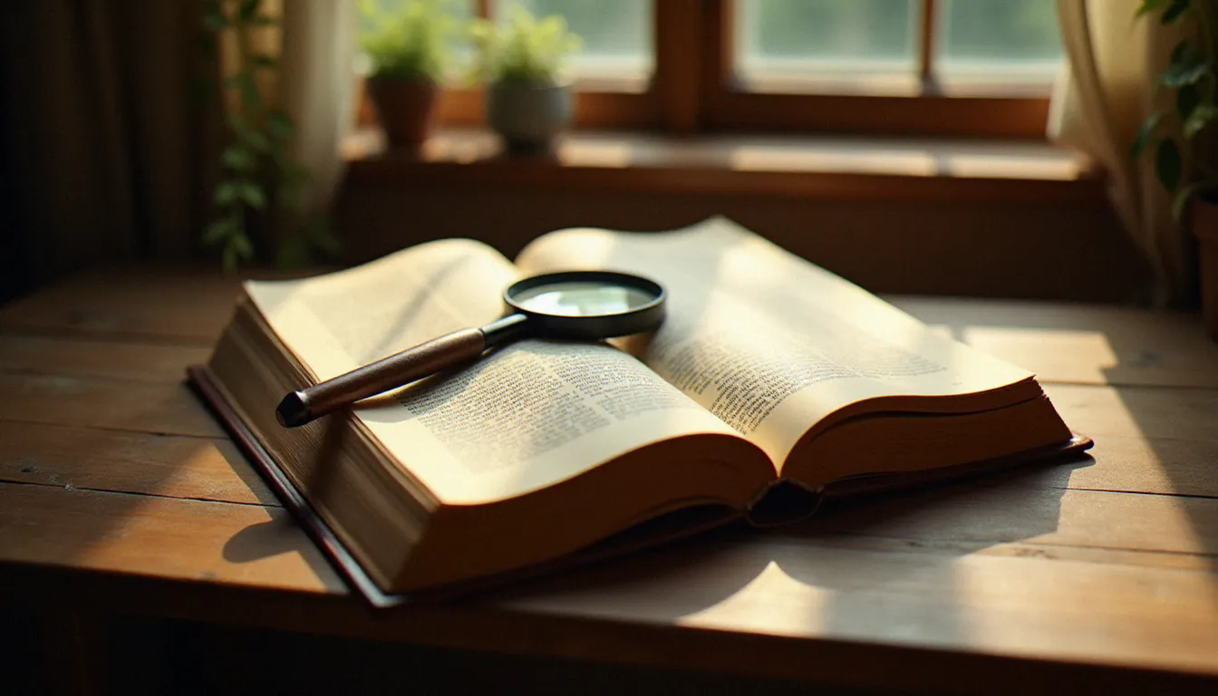 Dictionnaire français ouvert avec loupe sur une page, illustrant la recherche de la signification d'un terme comme chauve-souris dans le vocabulaire argotique