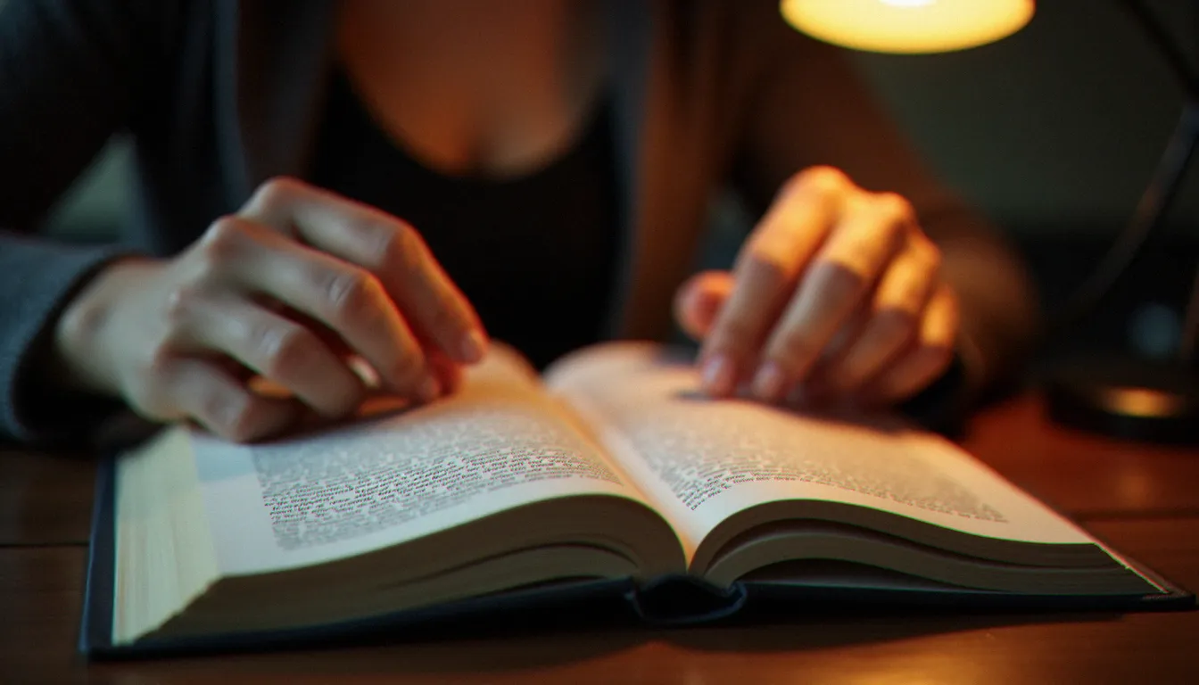 Mains tenant un livre ouvert sur la psychologie de la sexualité, illustrant les mécanismes psychologiques liés à la fessée érotique