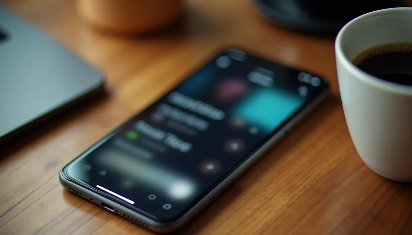 Écran de smartphone affichant une interface floue de plateforme d'abonnement adulte, illustrant le fonctionnement des plateformes de cam