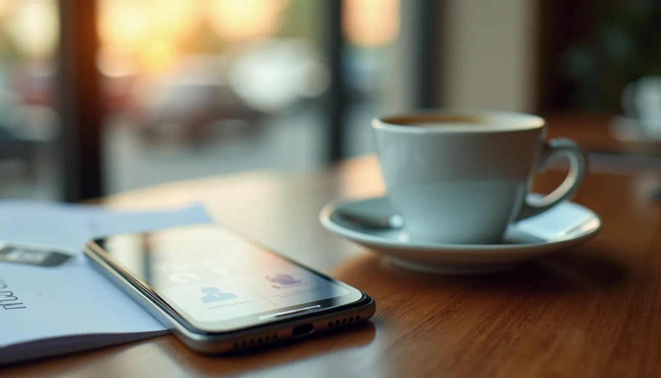 Smartphone affichant une interface floue de site de rencontre adulte, illustrant le fonctionnement des plateformes coquines sur mobile