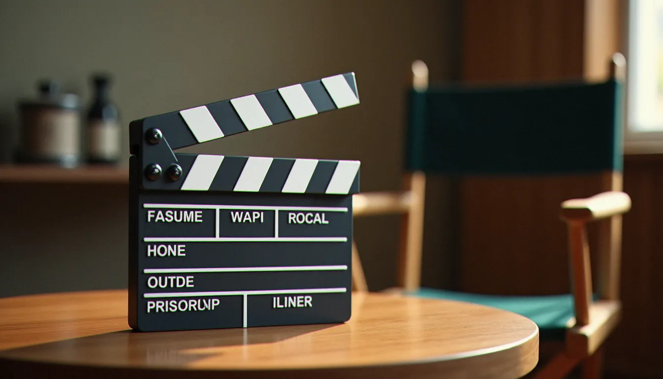 Clap de cinéma et chaise de réalisateur dans un studio de production, symbolisant l'histoire et l'industrie du cinéma adulte hispanique